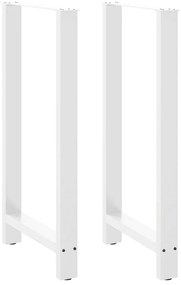 vidaXL Pés para mesa de bar , brancos, 2 peças, 60x (110-111) cm, aço