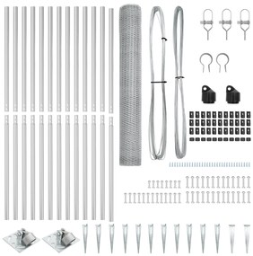 Conjunto de Cercas Conjunto de 2 Aço galvanizado 25 metros