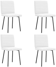 vidaXL Cadeiras de jantar 4 pcs couro artificial branco
