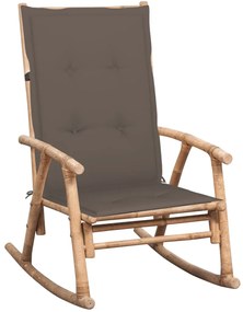 vidaXL Cadeira de baloiço com almofadão bambu