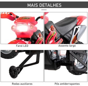 HOMCOM Mota Elétrica para Crianças Mota Elétrica Infantil Bateria 6V p