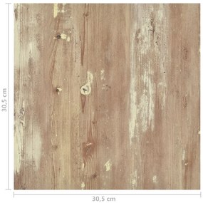 Tábuas de soalho autoadesivas 20 pcs 1,86 m² PVC castanho