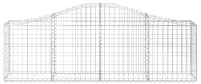 Cestos gabião arqueados 2 pcs 200x30x60/80 cm ferro galvanizado