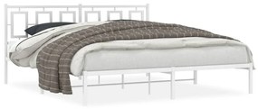 vidaXL Estrutura de cama com cabeceira 183x213 cm metal branco