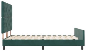 Estrutura de Cama vidaXL Verde Escuro 140x200 cm Veludo