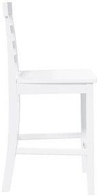 Bancos de bar 2 pcs madeira de seringueira maciça branco