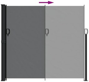 Toldo lateral retrátil 180x500 cm preto