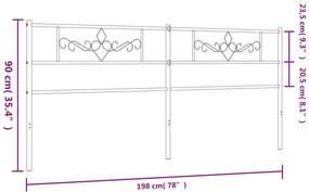 Cabeceira de cama 193 cm metal preto