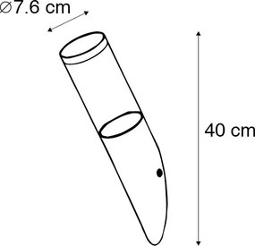 Candeeiro de parede exterior moderno em aço IP44 - Rox
