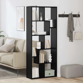 vidaXL Estante Divisória Carvalho Preto 67x25x161.5 cm Madeira Engenheirada