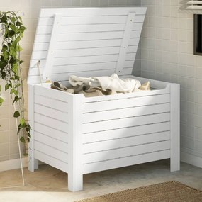 vidaXL Caixa de arrumação c/ tampa RANA 80x49x54cm pinho maciço branco