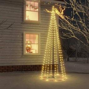 343490 vidaXL Árvore de Natal em cone 310 luzes LED 100x300 cm branco quente