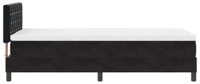 Cama Box Spring com Colchão Preta Solteiro Veludo