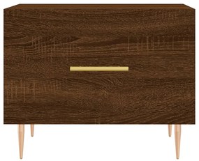 Mesa centro 2 pcs 50x50x40 cm madeira proc. carvalho castanho