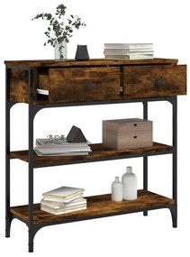 Mesa consola 72,5x25x75 cm derivados de madeira carvalho fumado