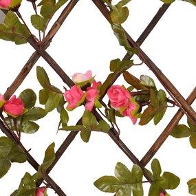  Treliça hera artificial extensível 5 pcs 180x20 cm rosa escuro
