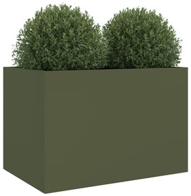 Vaso/floreira 62x40x39 cm aço laminado a frio verde-azeitona