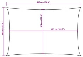 Para-sol estilo vela tecido oxford retangular 3,5x5 m bege