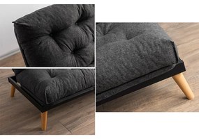Sofá-cama de 3 Lugares Saki – Cinzento Escuro – 185x92x82 cm