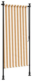 Estore de rolo exterior 120x270 cm tecido/aço laranja e branco