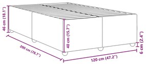 Estrutura cama sem colchão 120x200 cm tecido cinza-acastanhado