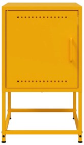 Mesas de cabeceira 2 pcs 36x39x60,5 cm aço amarelo mostarda