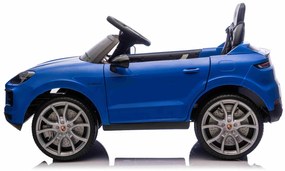 Carro elétrico para crianças Porsche Cayenne 12V com tração traseira – Licença oficial, bateria de lítio, comando remoto 2,4 GHz, leitor MP3, luzes LE