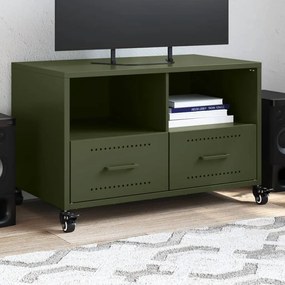 Móvel de TV 68x39x43,5 cm aço verde azeitona