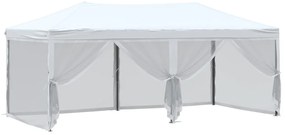 Tenda para festas dobrável com paredes laterais 3x6 m branco