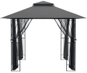 Gazebo com paredes laterais 300x300x270 cm aço antracite