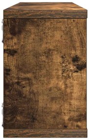 Prateleiras parede 4 pcs madeira processada 60x15x23 cm fumado