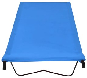 Cama de campismo 180x60x19 cm tecido oxford e aço azul