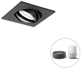 LED Foco embutido inteligente preto ajustável com Wi-Fi GU10 - Club Moderno