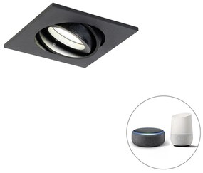 LED Ponto inteligente embutido preto ajustável incl. Wifi GU10 - Club Moderno