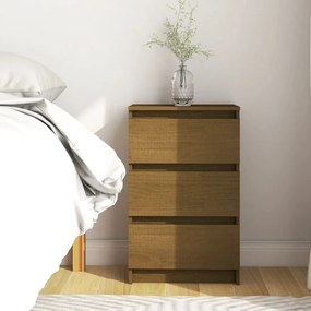 vidaXL Mesa de cabeceira 40x29,5x64 cm pinho maciço castanho mel