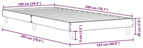 Estrutura cama s/ colchão derivados de madeira carvalho sonoma