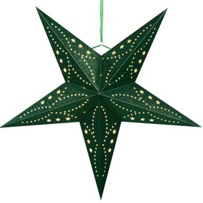 Conjunto de 2 estrelas de papel com LED em verde brilhante 60 cm MOTTI Beliani