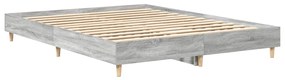 Estrutura de cama sem colchão 140x200 cm cinzento sonoma
