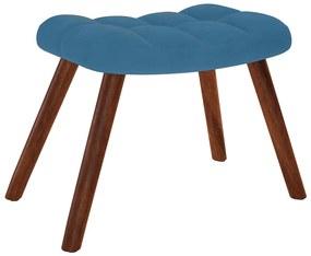 Cadeira de baloiço com banco veludo azul
