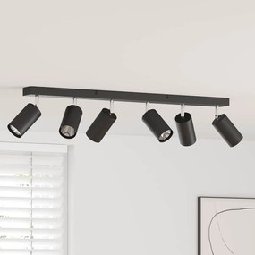 vidaXL Foco de teto com holofotes Preto 73 x 5,5 x 16,5 cm Metal