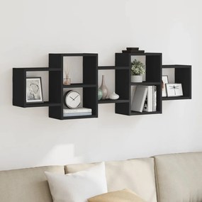 vidaXL Prateleira de parede 129x18x42 cm derivados de madeira preto