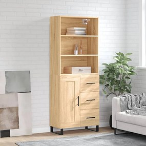 vidaXL Armário alto 69,5x34x180 cm derivados de madeira cor sonoma