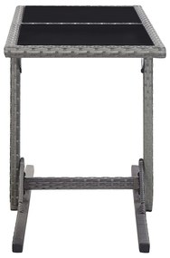 3 pcs conjunto de jantar para jardim cinzento