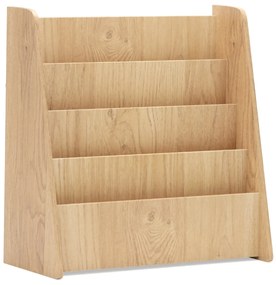 Estante de madeira para crianças de 4 níveis com compartimentos fundos - branca