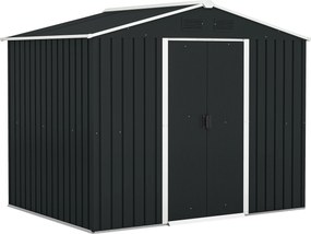 Outsunny Abrigo de Jardim de 3,6 m² 236x174x190 cm para Armazenamento de Ferramentas com Portas e 4 Janelas de Ventilação Preto | Aosom Portugal