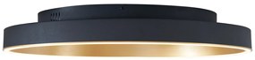 Plafon de design preto com dourado 60cm incl. LED com interruptor de 3 níveis - Ingo Design