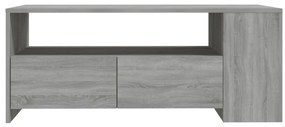Mesa de centro 102x55x42 cm madeira processada sonoma cinzento