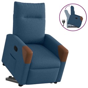 vidaXL Poltrona reclinável elevatória tecido azul