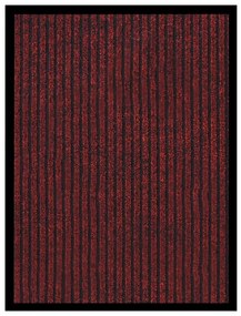 vidaXL Tapete de porta às riscas 40x60 cm vermelho