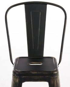Banco de bar Aiden em metal 44 x 115 x 52 cm Preto + Dourado